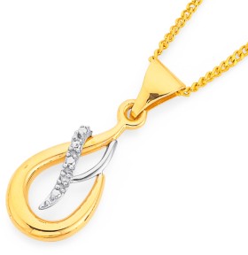 9ct%2C+Teardrop+Diamond+Pendant