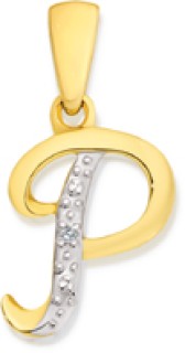 9ct-Diamond-Initial-P-Pendant on sale