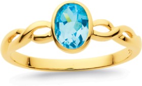 9ct+Oval+Swiss+Blue+Topaz+Ring