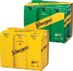 Schweppes+Mixers+250ml+Slim+Cans+6+Pack