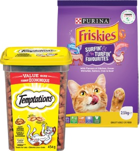 Friskies+Dry+Cat+Food+2.5kg+or+Temptations+Cat+Treats+454g