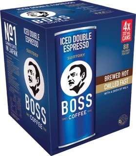 Boss+Iced+Coffee+237ml+Cans+4+Pack