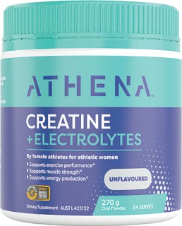 Athena-Creatine-Electrolytes-Unflavoured-270g-powder on sale