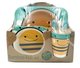 BC+Everyday+Bamboo+Bumblebee+Children%26%23039%3Bs+5+Piece+Tableware+Set