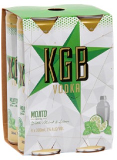 KGB+Vodka+Mojito+or+Cosmopolitan+Cocktail+7%25+4+x+300ml+Cans