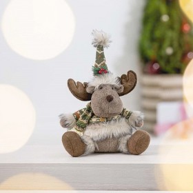 Christmas+Wishes+Sitting+Moose+with+Green+Jacket+36cm