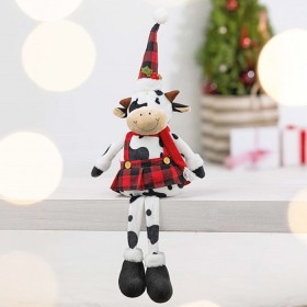 Christmas-Wishes-Long-Leg-Sitting-Cow-with-Overalls-75cm on sale