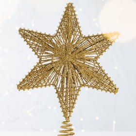 Christmas-Wishes-Gold-Glitter-Tree-Star-Topper on sale