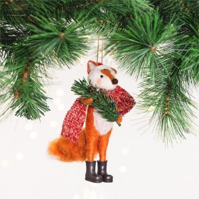 Christmas-Wishes-Fox-In-Boots-Felt-Hanging-Decoration on sale