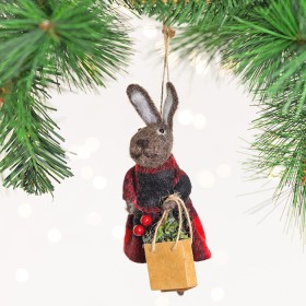 Christmas+Wishes+Dress+Bunny+Felt+Hanging+Decoration