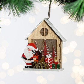 Christmas+Wishes+LED+Santa+House+Hanging+Tree+Decoration