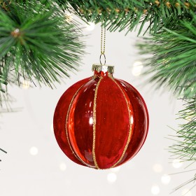 Christmas-Wishes-Red-Velvet-Glass-Bauble on sale