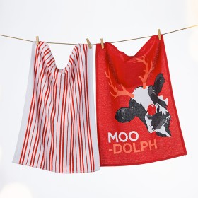 Christmas+Wishes+Moo-Dolph+Tea+Towels+Set+of+2