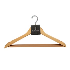 Home+Essentials+Everyday+3pk+Wooden+Hanger