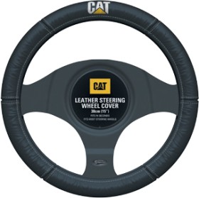 Caterpillar+Genuine+Leather+Steering+Wheel+Cover