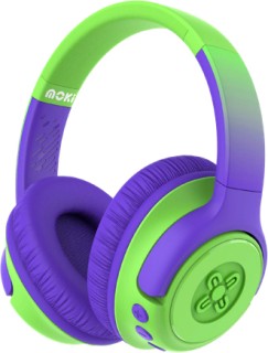 Moki+Mixi+Kids+Volume+Limited+Wireless+Headphone+-+Green+%26amp%3B+Purple