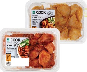 Woolworths+Cook+Sweet+Chilli+Tenderloin+360g%2C+Lemon+%26amp%3B+Coriander+Strip+400g%2C+Diced+Chicken+Hoisin+or+Satay+or+Chicken+Strip+Peri+Peri+400g