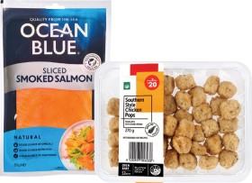 Woolworths+Crumbed+Chicken+Pops+Southern+Style+or+Spicy+Southern+Style+270g%2C+Ocean+Blue+Cold+Smoked+Salmon+Slices+80g+or