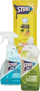 Strike+Cleaning+Wipes+100+Pack%2C+Strike+Floor+Cleaner+750ml+or+Strike+Cleaning+Triggers+750ml