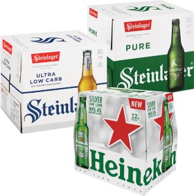 Steinlager+Pure%2C+Ultra+or+Heineken+Silver+Low+Carb+Beer+12+Pack