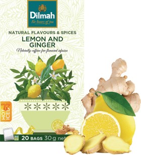 NEW+Dilmah+Lemon+and+Ginger+Infusion+Tea+Bags+Caffeine-Free+20s