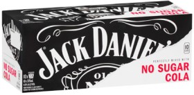 Jack+Daniel%26%23039%3Bs+No+Sugar+Cola+4.8%25+10+x+375ml+Cans