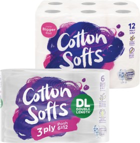 Cotton+Softs+Toilet+Tissue+12+Pack+or+Double+Length+6+Pack