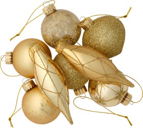 Jolly-Joy-Glass-Bauble-Gold-12-Pack on sale