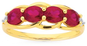 9ct-Created-Ruby-Diamond-Dress-Ring on sale