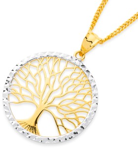 9ct+Two+Tone+Tree+of+Life+Pendant