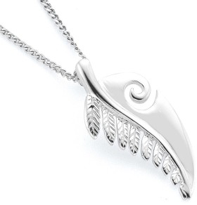 Sterling+Silver+Fern+and+Koru+Pendant