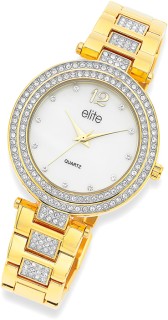 Elite+Gold+Tone+Ladies+Watch