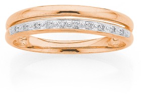 9ct+Rose+Gold+Diamond+Ring