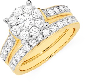 18ct%2C+Diamond+Bridal+Ring+Set