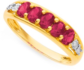 9ct+Created+Ruby+%26amp%3B+Diamond+Ring