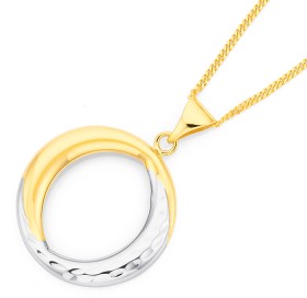 9ct+Two+Tone+Circle+Pendant