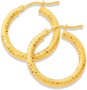 9ct-15mm-Diamonds-Cut-Hoops on sale