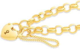 9ct-19cm-Belcher-Padlock-Bracelet on sale