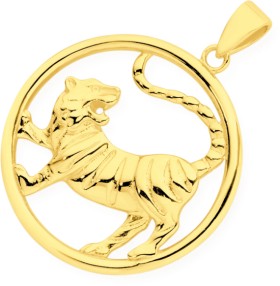 9ct-Tiger-Circle-Pendant on sale