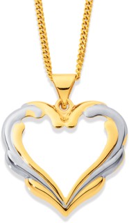 9ct-Two-Tone-Heart-Pendant on sale