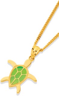 9ct+Green+Enamel+Turtle+Pendant