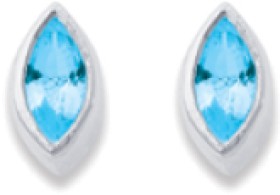 Sterling-Silver-Blue-Cubic-Zirconia-Marquise-Kids-Studs on sale