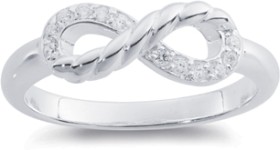 Sterling+Silver+Cubic+Zirconia+Infinity+Ring