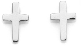 Sterling+Silver+10mm+Cross+Studs