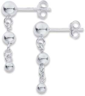 Sterling+Silver+Ball+%26amp%3B+Chain+Drop+Studs