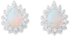 Sterling+Silver+Created+Opal+%26amp%3B+Cubic+Zirconia+Studs