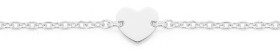 Sterling+Silver+Heart+Bracelet+18cm