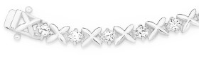 Sterling+Silver+Cubic+Zirconia+Kiss+Bracelet