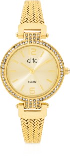 Elite+Gold+Tone+Ladies+Watch