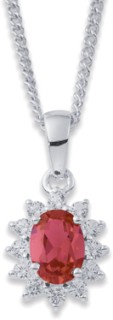 Sterling+Silver+Created+Ruby+%26amp%3B+Cubic+Zirconia+Pendant